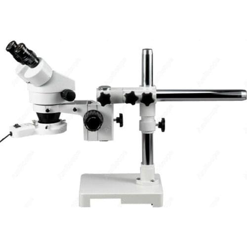 Stereo Boom Microscope--AmScope Supplies 7X-45X Stereo Zoom Boom Microscope + Ring Light