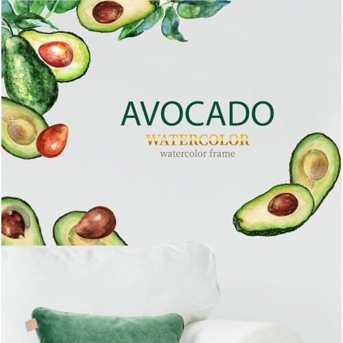 Tofok Green Plant Avocado Bedroom Porch Wall Stickers Living Room Bedroom Wall Decoration Vinyl DIY Wallpapers Waterproof