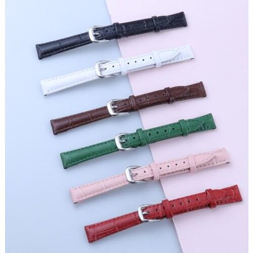 Genuine Leather Watchbands 10mm 12mm14mm16mm18mm20mm22mm24 mm Watch Steel Pin Buckle Watch Band Wrist Belt Watch Strap Blue Red