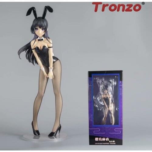 Tronzo 1/4 39.5CM Original Rascal Does Not Dream of Bunny Girl Senpai Sakurajima Mai PVC Action Figure Model For Children Gift