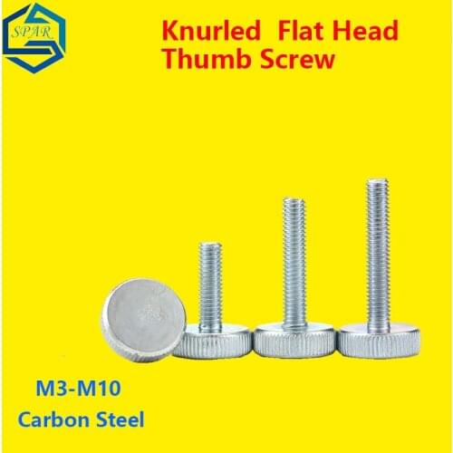 Knurl Flat Head Hand Tighten Thumb Screw Thumb screw Adjust Toolless Flat Head Knurled Thumb Screw Hand Tighten Computer Screws