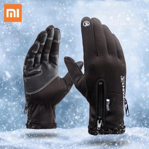 Xiaomi Mijia Unisex Touchscreen Winter Thermal Warm Zipper Plus Velvet Outdoor Sports Riding Ski Windproof Waterproof Men Women