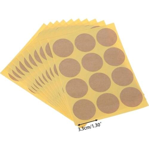 10 Sheets (120pcs) Blank Round Craft Packaging Seals Kraft Sealing Sticker Label Paper DIY