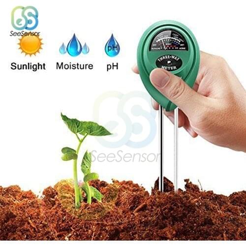 3 in 1 Soil Water Moisture PH Meter Acidity Humidity Sunlight Light Garden Plants Flowers Moist Tester Testing Instrument Tool