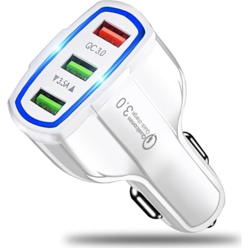 3 ports USB Quick Charge 3.0 3.SA Car Charger Fast Charger Adapter for Iphone Huawei Samsung