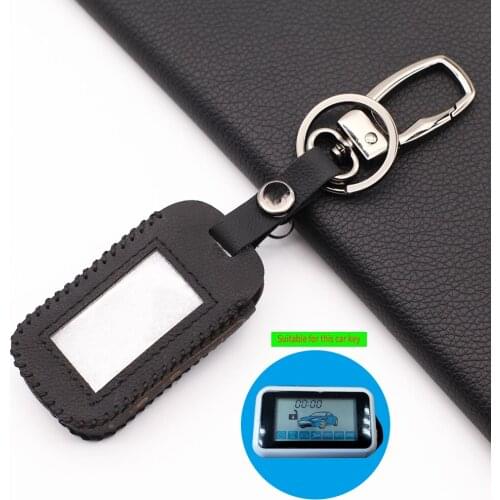 High Quality Leather Key Cover Case For Starline E90 E91 E60 E61 E62 LCD Two Way Car Alarm Remote Control Keychain Case