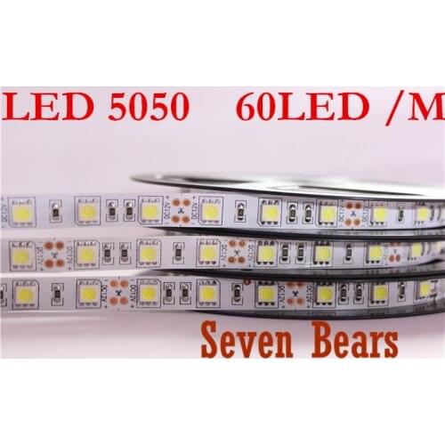 Double PCB LED strip 5050 12V flexible light 60 leds/m,5m/lot Warm White,White,Blue,Green,Red,Yellow,RGB