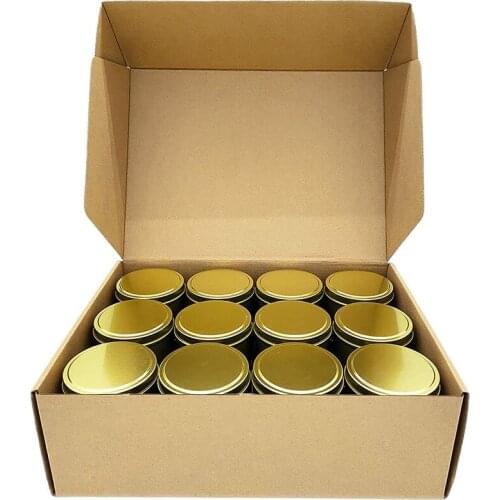 Candle Tins, 24 Piece, 4Oz Metal Candle Containers for Making Candles, Arts & Crafts, Dry Storage,Gold