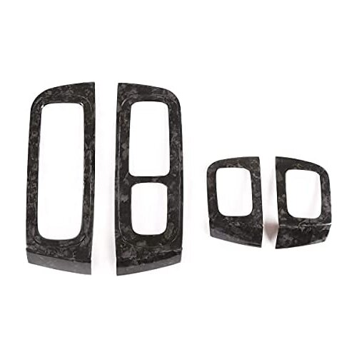 Forged Pattern car Door Glass Lift Switch Button Protective Cover Decoration Accessories for Porsche Panamera 2017-2020