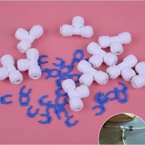 LETAOSK 10pcs 1/4'' 3 Way Tube Union Tee Quick Connect Push for RO Water Reverse Osmosis Filter