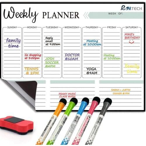 NEW Magnetic Calendars Monthly Weekly Planner Dry Erase Fridge Magnet Schedule Removable DIY Planner Desk Agenda Message Board