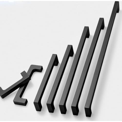 Matte Black Furniture Handles Kitchen Cabinets Cupboard Knobs Zinc Alloy Wardrobe Pulls Handles for Cabinets and Drawers