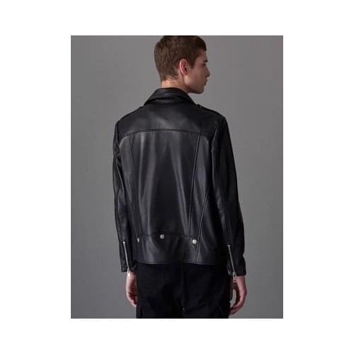 Men Genuine Real Sheep Leather Jacket G2