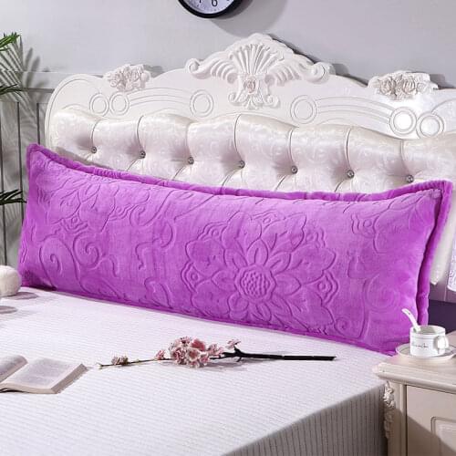 320g Carving Flannel Pillowcase 120cm 150cm 180cm long pillow cover red blue Double One Piece #432