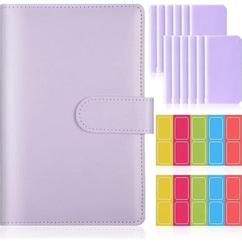 NEW-15 Pieces A6 Binder Cover Set, PU Leather Notebook Binder Refillable Planner Binder for Home School
