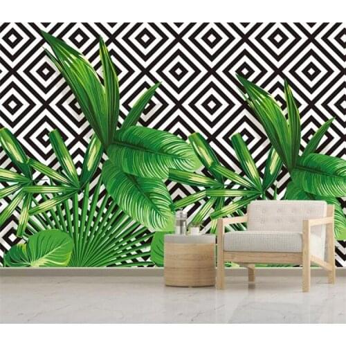 Wall papers home decor Custom wallpaper Stereo plant geometric mosaic TV background wall papier peint wall paper