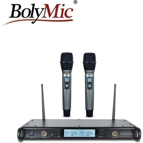 Professional dj wireless microphone 300 Channels UHF PLL Microphone Karaoke System microfono inalambrico
