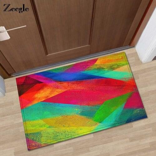 Zeegle Colorful Entrtance Door Mats Carpets In the Hallway Non-slip Bathroom Floor Mats Kitchen Area Rug Living Room Carpets