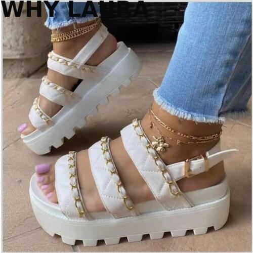 Summer 2021 womens muffin soled soft soled sandals casual one button slide outdoor beach comfortable womens toe mujer sandals