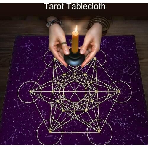 Tarot Tablecloth Thick Velvet Crystal Grid Tarot Card Table Cloth For Psychologists Magicians 60cmx60cm Tarot Card Pad