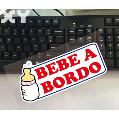 XY Funny Stickers Baby In Car Baby on Board Reflective Car Stickers Spanish