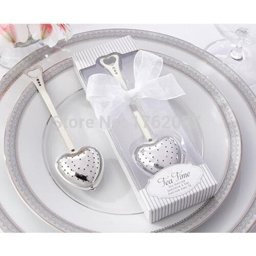 Wedding favors Stainless steel heart shape tea infuser tea ball novelty tea party supplies wedding gifts for guests 20pcs