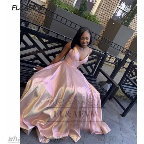 2021 A Line Evening Dress Sexy Spaghetti Straps South African Floor Length Black Girls Evening Party Gowns