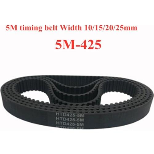 Arc HTD 5M Timing belt C=425mm width 10/15/20/25mm Teeth 85 HTD5M Rubber synchronous Belt 425-5M in-closed belt Pitch=5mm