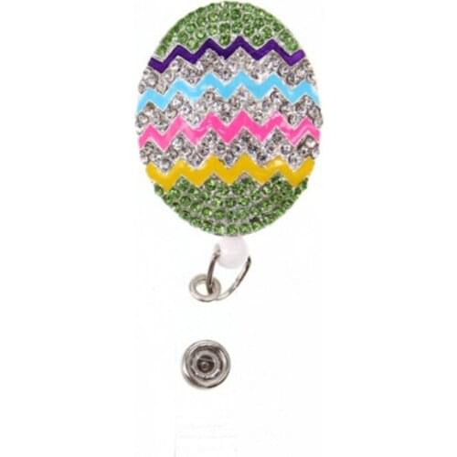 10pcs/lot Enamel Rhinestone Ball Shape Retractable Badge Reel Nurse Holder Decoration