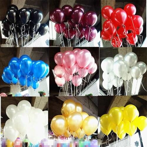 100pcs/50Pcs/set birthday 2020 balloons Latex balloons Gold red pink Yellow Wedding Party balloon kids toys Pearl air ballons