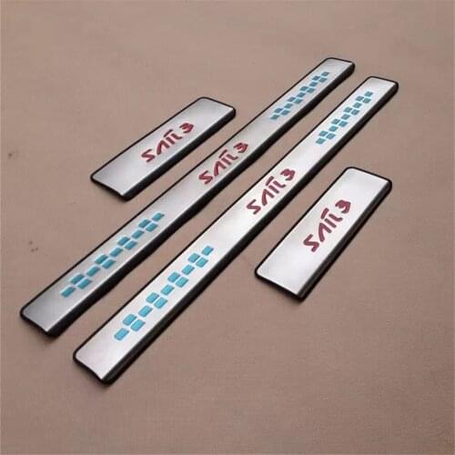 For Chevrolet SAIL 3 2015-2017 2018 Car Door Sill Scuff Plate Cover Guard Kick Pedal Protector Auto Parts Car Accessories 4pcs