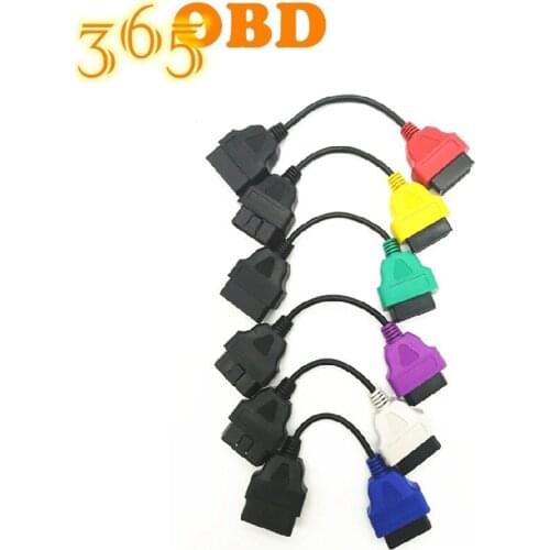 5Pcs For Fiatecuscan OBD2 Connector Diagnostic Cable For Fait ECU 6 Cable Scan MultiECUScan Adaptor Fiat ECU 6 Pcs Color Cables