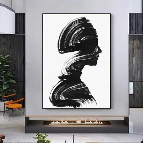 Abstract Woman Canvas Art Posters and Prints Black and White Line Art Canvas Paintings on The Wall Art Nordic Style Home Decor