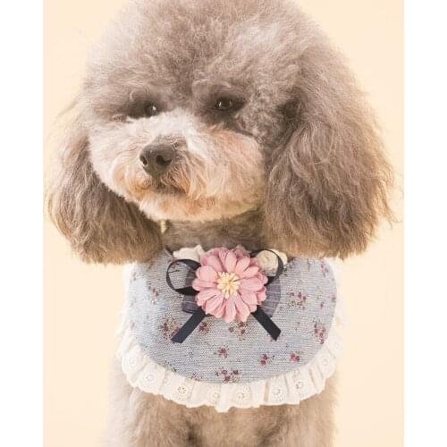 Dog Bandana Cotton Scarf Bib Flower Grooming Accessories Triangular Bandage Collar for Small Medium Pet Fashion Design