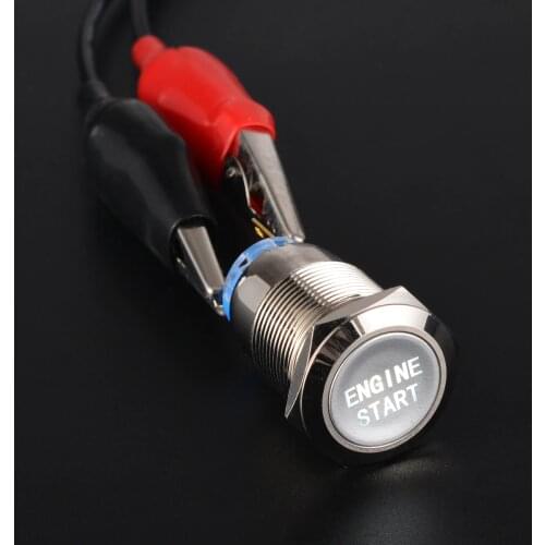 White LED Waterproof Car Metal Momentary Switch Engine Power Start 12V 19mm Auto Reset Push Button Switch Mayitr