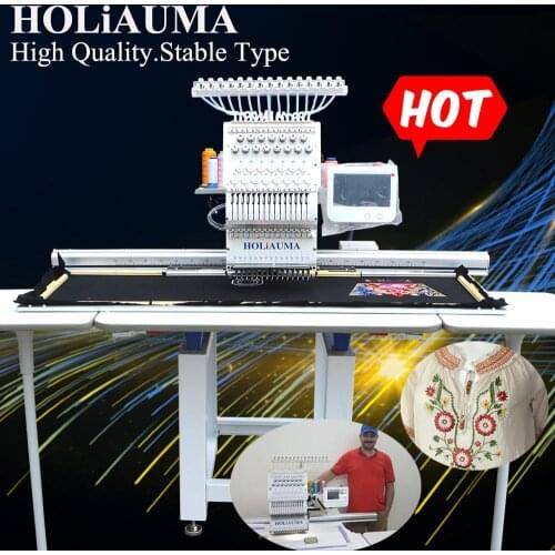 Big working area customized type single head embroidery machine with multi function flat, t-shirt good price in SHANGHAI