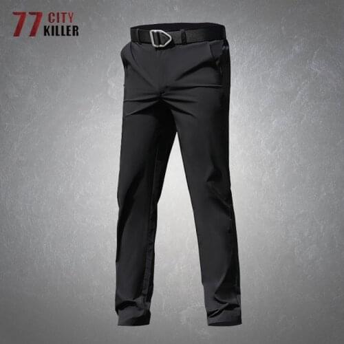 Elasticity Tactical Trousers Mens Spring Summer Outdoor Commute Thin Breathable Waterproof Wear-resistant Casual Cargo Pants
