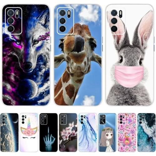For Oppo A16 Case Animals Patterned Painted Soft TPU Cases Transparent Silicone Cover For Fundas OPPO CPH2269 A 16 Bumper Shell