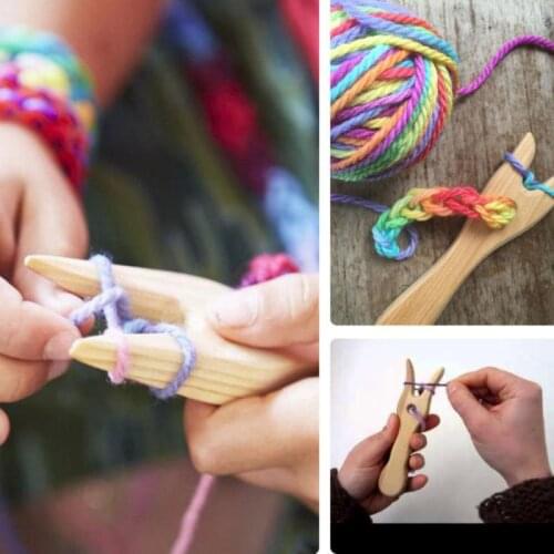 Wooden Handmade Y Needle Children DIY Handmade Products Wooden Fork Knitting Accessories Weaving Loom Sewing Crafts Supplies