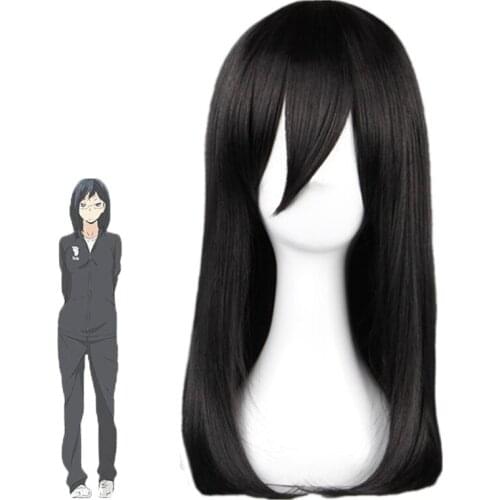 Haikyuu!! Volleyball Club Karasuno High School Kiyoko Shimizu Cosplay Wigs 45cm Long Black Heat Resistant Cosplay Costume Wig