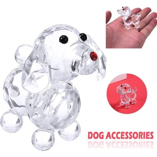 Crystal Dog Figurine Miniature Glass Animal Craft Home Decor Table Ornament Home Decor Gift