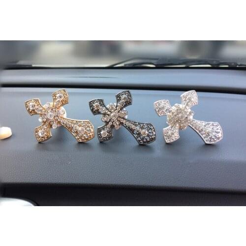 Crystal CrossOrnaments Car Vents Perfume Clip Air Freshener Automobile Interior Fragrance Decoration car accessories