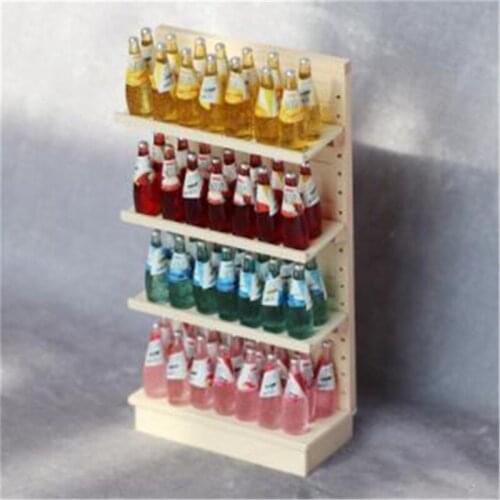 1pc Wooden 1:12 Scale Dollhouse Miniature Supermarket Shelves for Food Drink Display Furniture 8.1*4.1*16.1cm