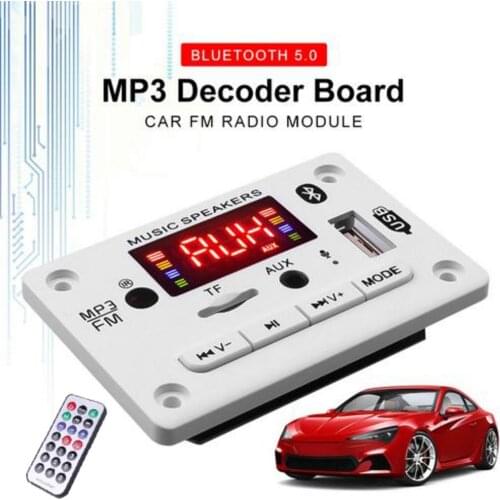 MP3 Player Decoder Board Bluetooth 5.0 Receiver Car Kit 5V 12V Car FM Radio Module Support FM TF USB Handsfree Call Record
