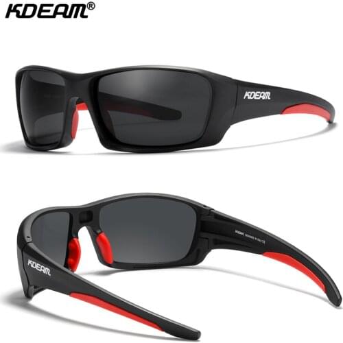 KDEAM TR90 Sport Sunglasses Men Fishing Driving Goggle Polarized Anti Resistance Sunglass 2021 With Free Box