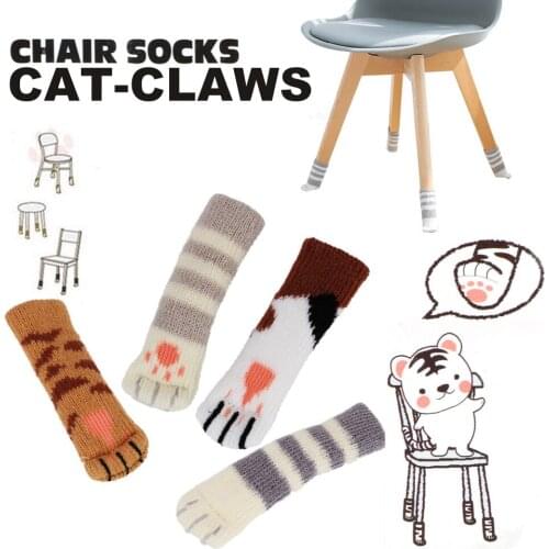 Floor Protectors 4Pcs/set Home Decoration Lovely Cat Feet Chair Leg Table Foot Covers Furniture Anti-skid Cushion Doorknob Cover