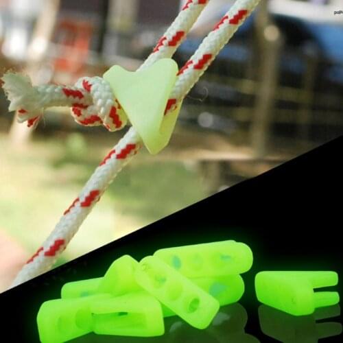 Outdoor luminous rope buckle tent drawstring slip adjustment buckle plastic triangle rope buckle canopy accessories 10pcs