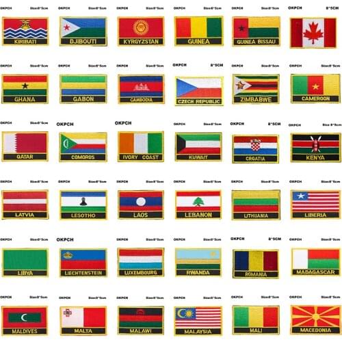 National Flag flag Embroidery Patch Badge Serbia Switzerland Sweden Japan Portugal USSR Norway Nepal Nigeria Mexico Morocco U.S