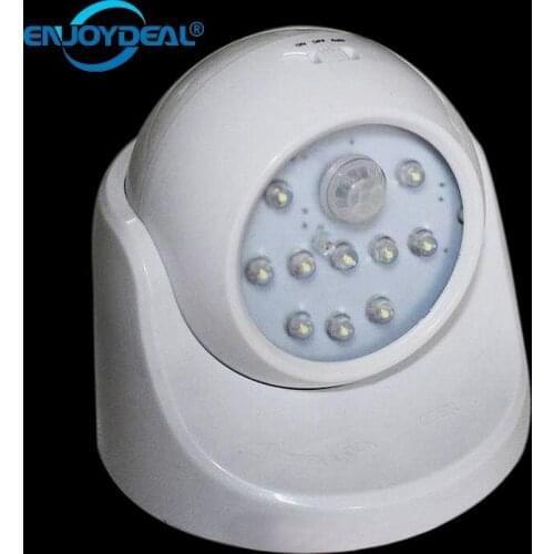 New Super Bright Mini Rotate Lamp PIR Auto Induction LED Night Lights indoor lamp For AAA Dry Battery White