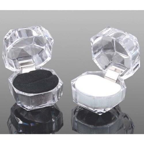 1Pcs Fashion transparent Acrylic Storage Box Gift Pakcage Display Case For Ring Box Jewelry